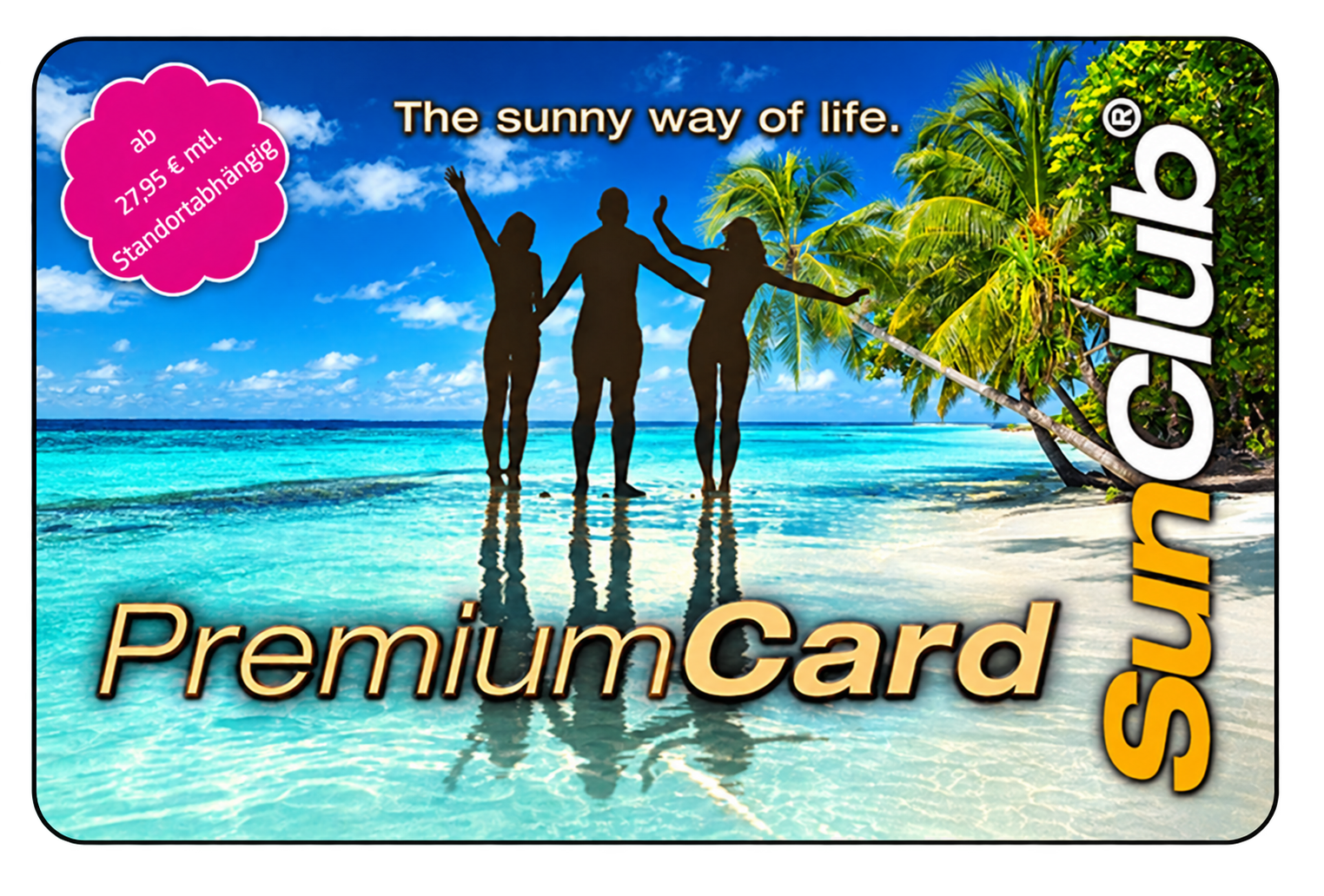 SUN-Club PremiumCard mit türkisfarbenem Strandmotiv